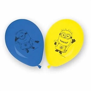 Ballonnen Minions blauw geel 8 stuks