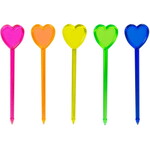 Prikkers Neon hartjes 24 stuks