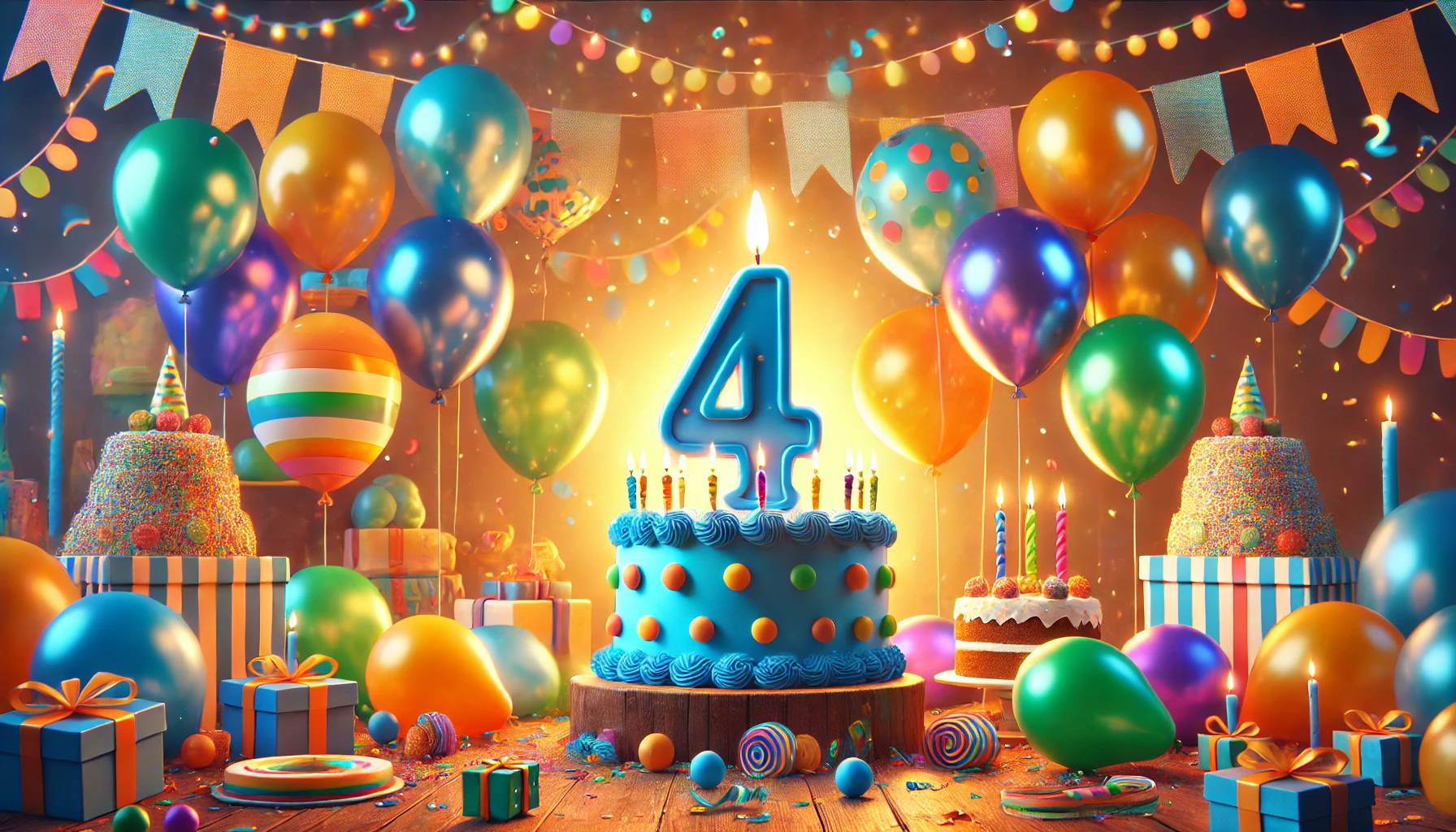 4 jaar versiering voor een 4 jaar verjaardag