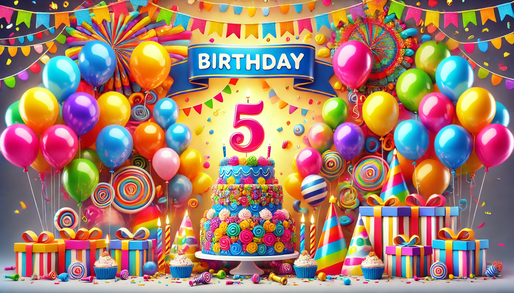 5 jaar versiering voor een verjaardag