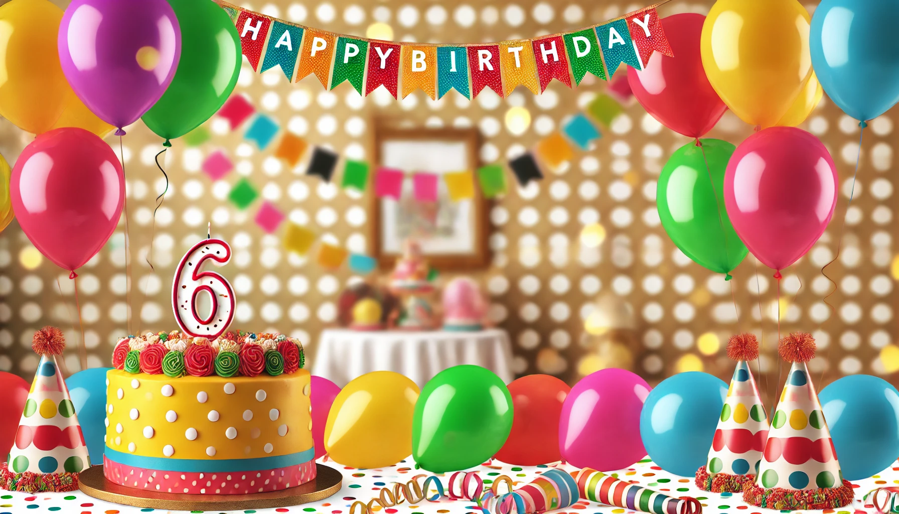 6 jaar versiering voor een 6 jaar verjaardag
