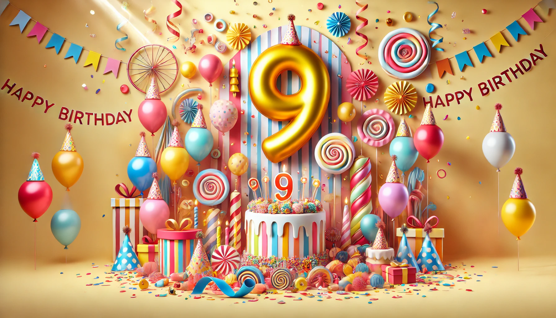 9 jaar versiering voor een 9 jaar verjaardag