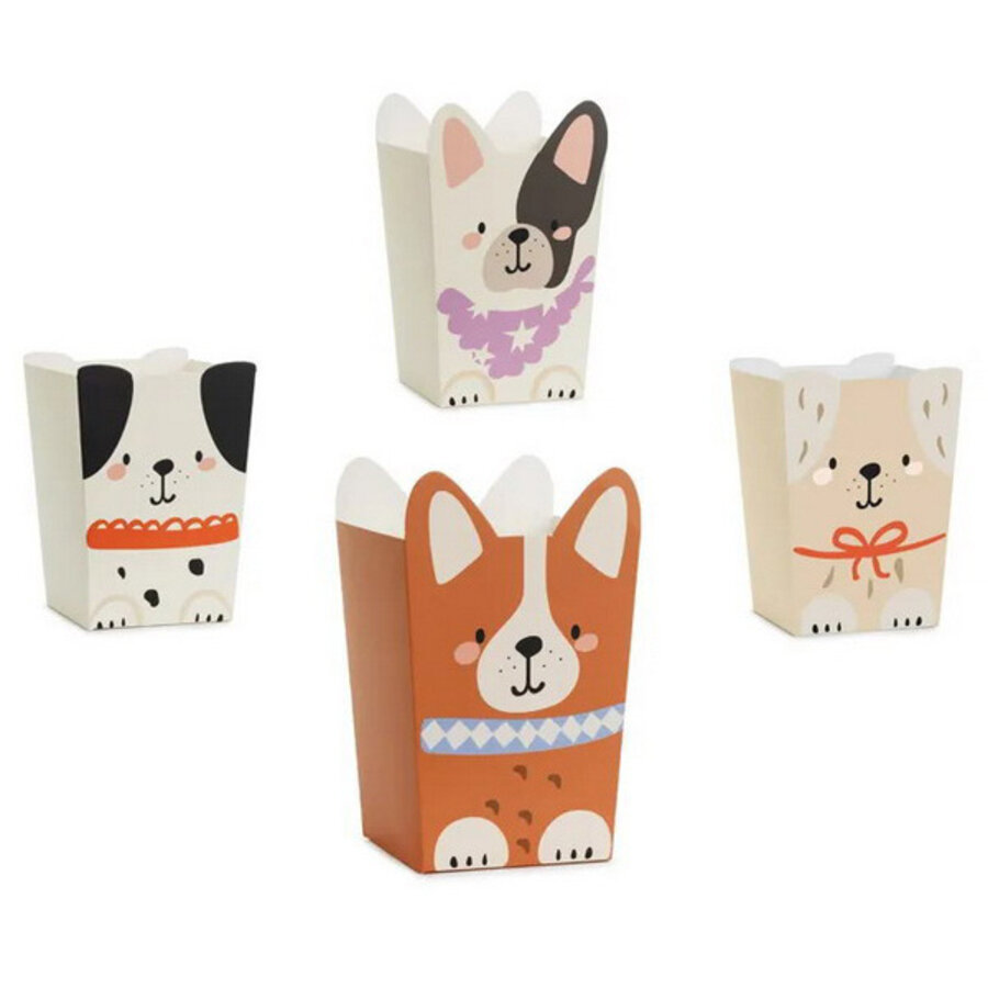 Snack en Popcorn bakjes Hondjes 6 stuks