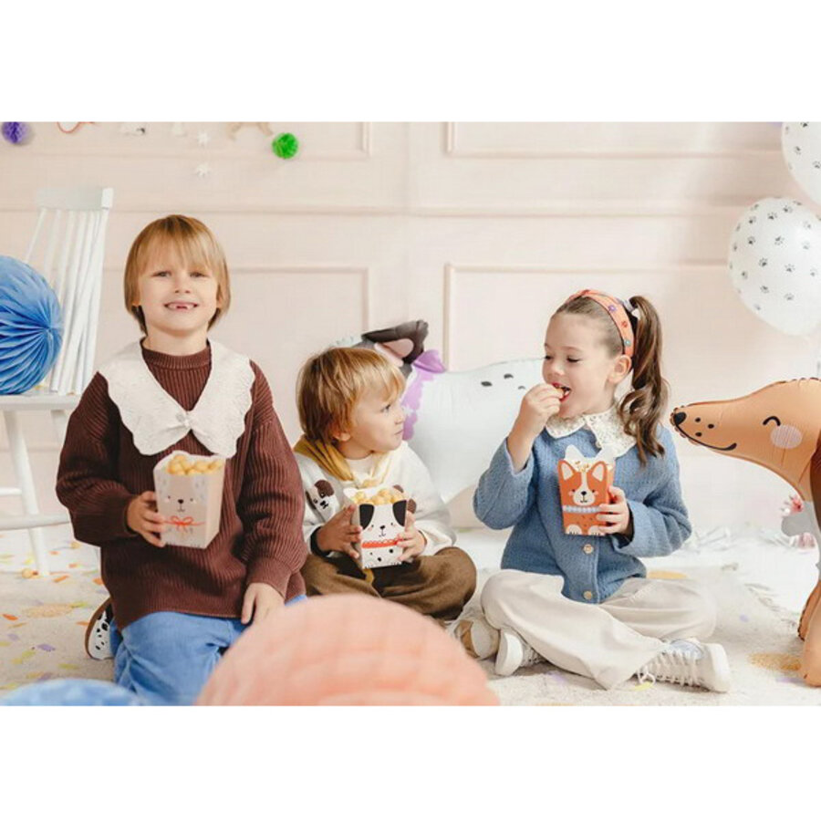 Snack en Popcorn bakjes Hondjes 6 stuks