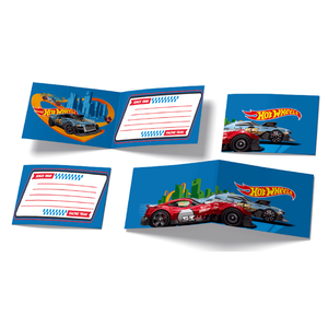 Uitnodigingskaartjes Hot Wheels 6 stuks