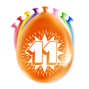 11 jaar ballonnen 8 stuks