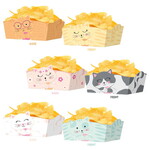 Chipsbakjes katten 3 stuks