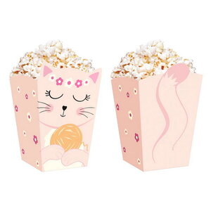 Popcorn bakjes katten 6 stuks