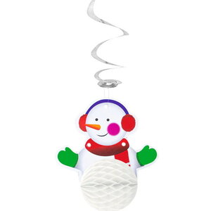 Hangdecoratie sneeuwpop met oorwarmers 3 stuks Hangdecoratie sneeuwpop met oorwarmers 3 stuks