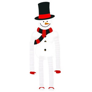 Hangdecoratie sneeuwpop met hoed 121cm Hangdecoratie sneeuwpop met hoed 121cm