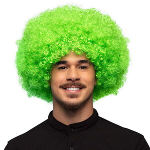 Pruik afro disco groen luxe Pruik afro disco groen luxe