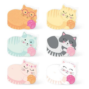 Uitnodigingskaartjes spinnende katten 6 stuks