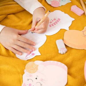 Uitnodigingskaartjes spinnende katten 6 stuks