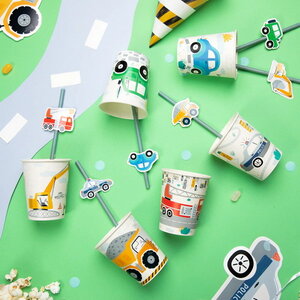 Bekertjes Voertuigen 6 stuks Bekertjes Voertuigen 6 stuks