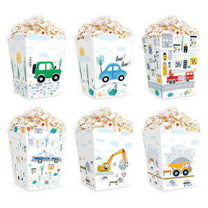 Popcorn bakjes Voertuigen 6 stuks Popcorn bakjes Voertuigen 6 stuks
