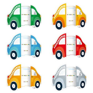 Uitnodigingskaartjes Voertuigen 6 stuks