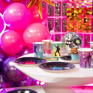 Bekertjes Disco gekleurd 6 stuks