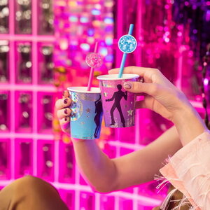 Bekertjes Disco gekleurd 6 stuks