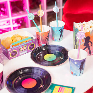 Gebaksbordjes Disco Single 6 stuks