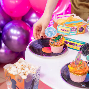 Gebaksbordjes Disco Single 6 stuks