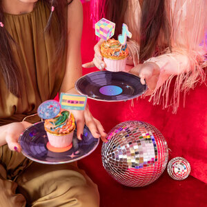 Gebaksbordjes Disco Single 6 stuks