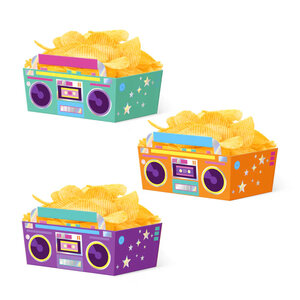 Chipsbakjes Disco gekleurd 3 stuks Chipsbakjes Disco gekleurd 3 stuks