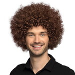 Pruik Afro bruin