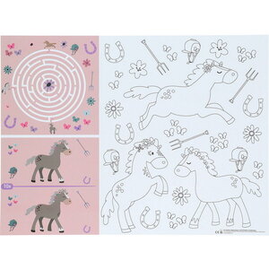Placemats kleurplaten Paarden 6 stuks Placemats kleurplaten Paarden 6 stuks