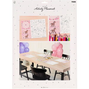 Placemats kleurplaten Paarden 6 stuks Placemats kleurplaten Paarden 6 stuks
