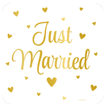 Deurbord Just Married 50cm x 50cm