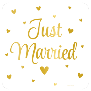Deurbord Just Married 50cm x 50cm Deurbord Just Married 50cm x 50cm