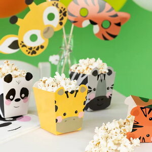 Popcorn bakjes Jungle en Safari 4 stuks