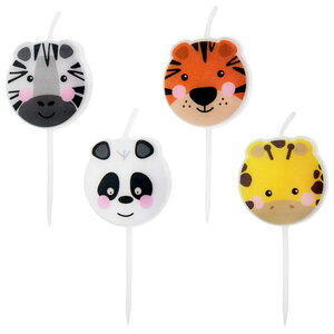 Kaarsjes Jungle en Safari 4 stuks Kaarsjes Jungle en Safari 4 stuks