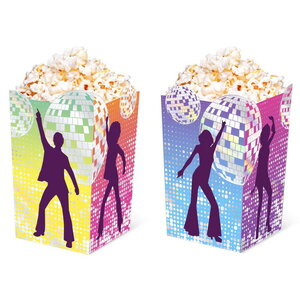 Popcorn bakjes Disco gekleurd 6 stuks Popcorn bakjes Disco gekleurd 6 stuks
