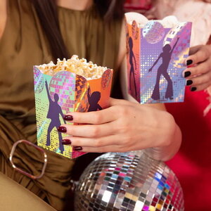 Popcorn bakjes Disco gekleurd 6 stuks