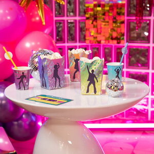 Popcorn bakjes Disco gekleurd 6 stuks