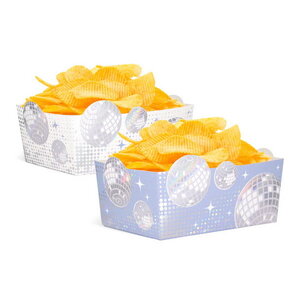 Chipsbakjes Disco wit zilver 3 stuks Chipsbakjes Disco wit zilver 3 stuks