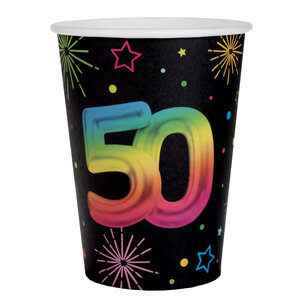Bekertjes 50 jaar gekleurd 6 stuks Bekertjes 50 jaar gekleurd 6 stuks