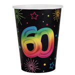 Bekertjes 60 jaar gekleurd 6 stuks