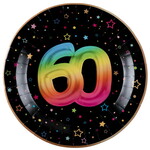 Bordjes 60 jaar gekleurd 6 stuks