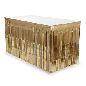 Tafelrok folie goudkleurig 80cm x 300cm Tafelrok folie goudkleurig 80cm x 300cm