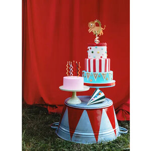 Taartdecoratie Circus leeuw 16cm x 16cm Taartdecoratie Circus leeuw 16cm x 16cm