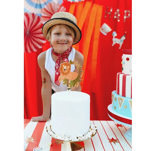 Taartdecoratie Circus leeuw 16cm x 16cm Taartdecoratie Circus leeuw 16cm x 16cm