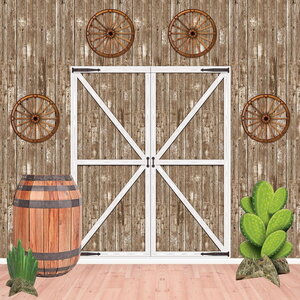 Decoratie Wild West Koetswielen 4 stuks Decoratie Wild West Koetswielen 4 stuks