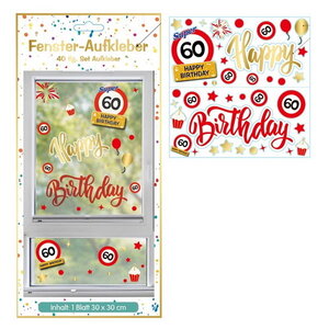 Raamdecoraties 60 jaar verkeersbord 40-delig