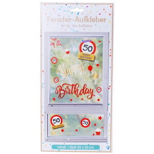 Raamdecoraties 50 jaar verkeersbord 40-delig