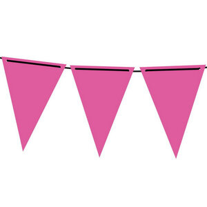 Vlaggenlijn papier Neon roze 3 meter Vlaggenlijn papier Neon roze 3 meter