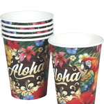 Bekertjes Aloha met bloemen 6 stuks