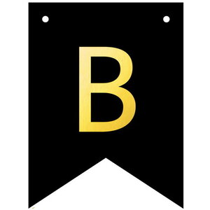 Letter B goudkleurig op zwarte kaart