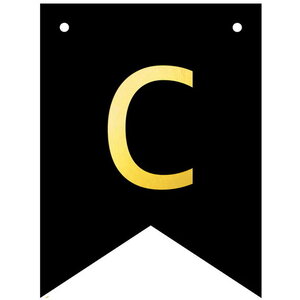 Letter C goudkleurig op zwarte kaart Letter C goudkleurig op zwarte kaart